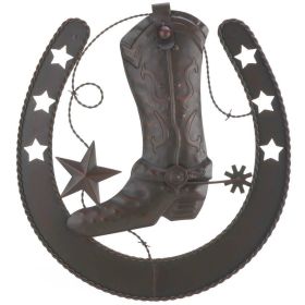 Horseshoe and Cowboy Boot Metal Wall Decor