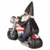 Biker Gnome Solar Garden Statue